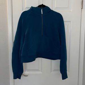 COPY - Lululemon Scuba Oversized 1/2-Zip Hoodie Teal M/L